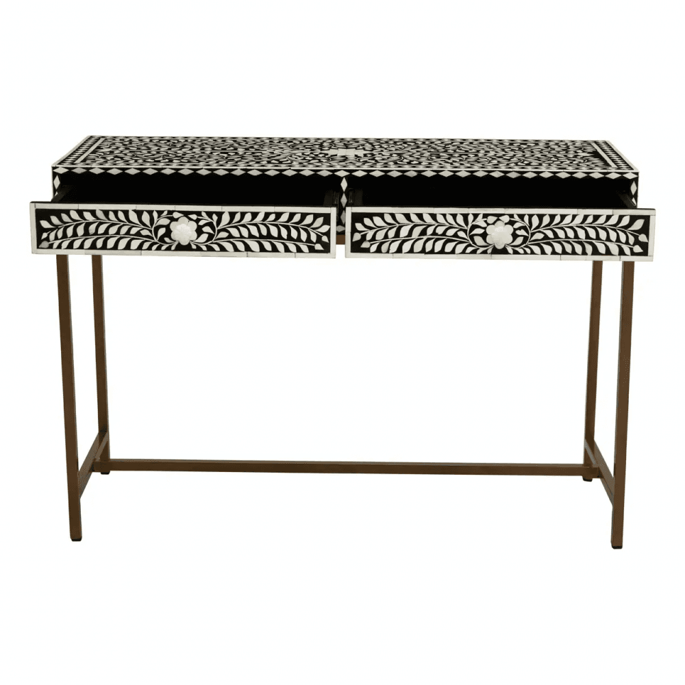 Meridian Console Table With Gold Finish Legs