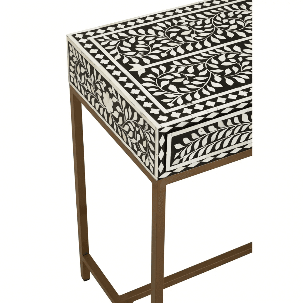 Meridian Console Table With Gold Finish Legs