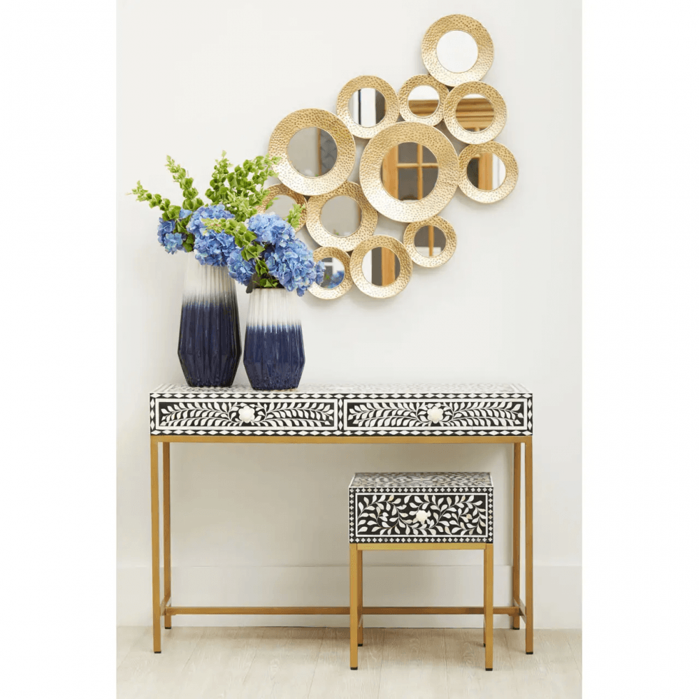Meridian Console Table With Gold Finish Legs
