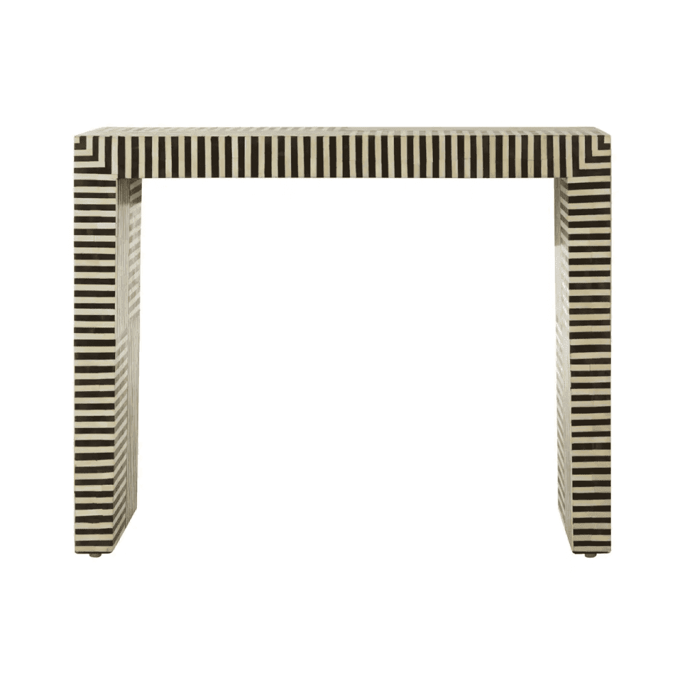 Meridian Bone Inlay Stripe Design Console Table