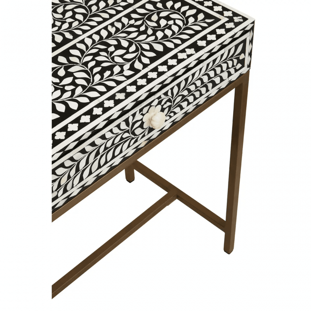 Meridian Console Table With Gold Finish Legs