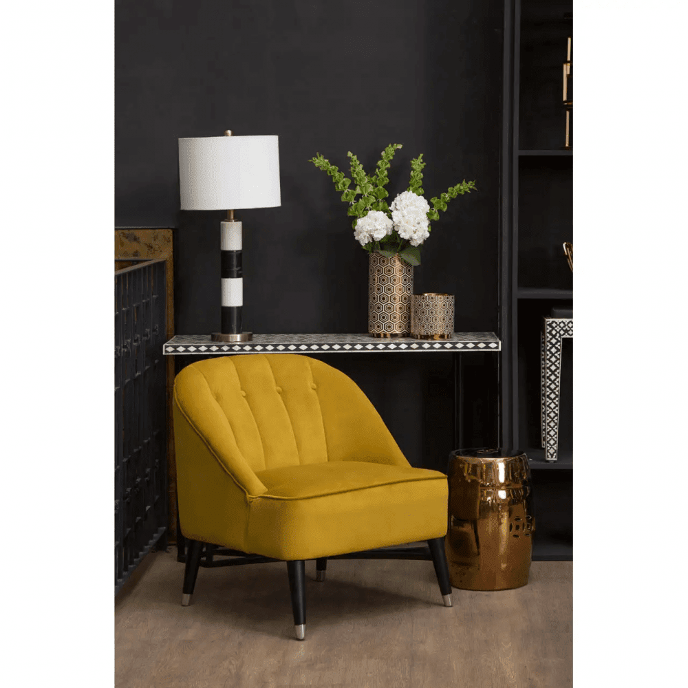 Meridian Bone Inlay Stripe Design Console Table