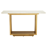 Elara Ivory White Marble Console Table
