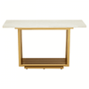 Elara Ivory White Marble Console Table