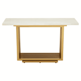 Elara Ivory White Marble Console Table