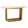 Elara Ivory White Marble Console Table