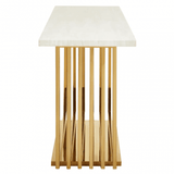 Elara Ivory White Marble Console Table