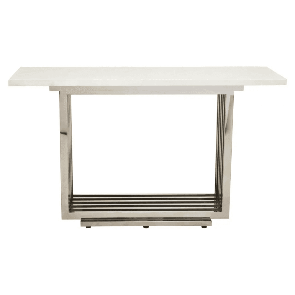 Elara White Marble Console Table