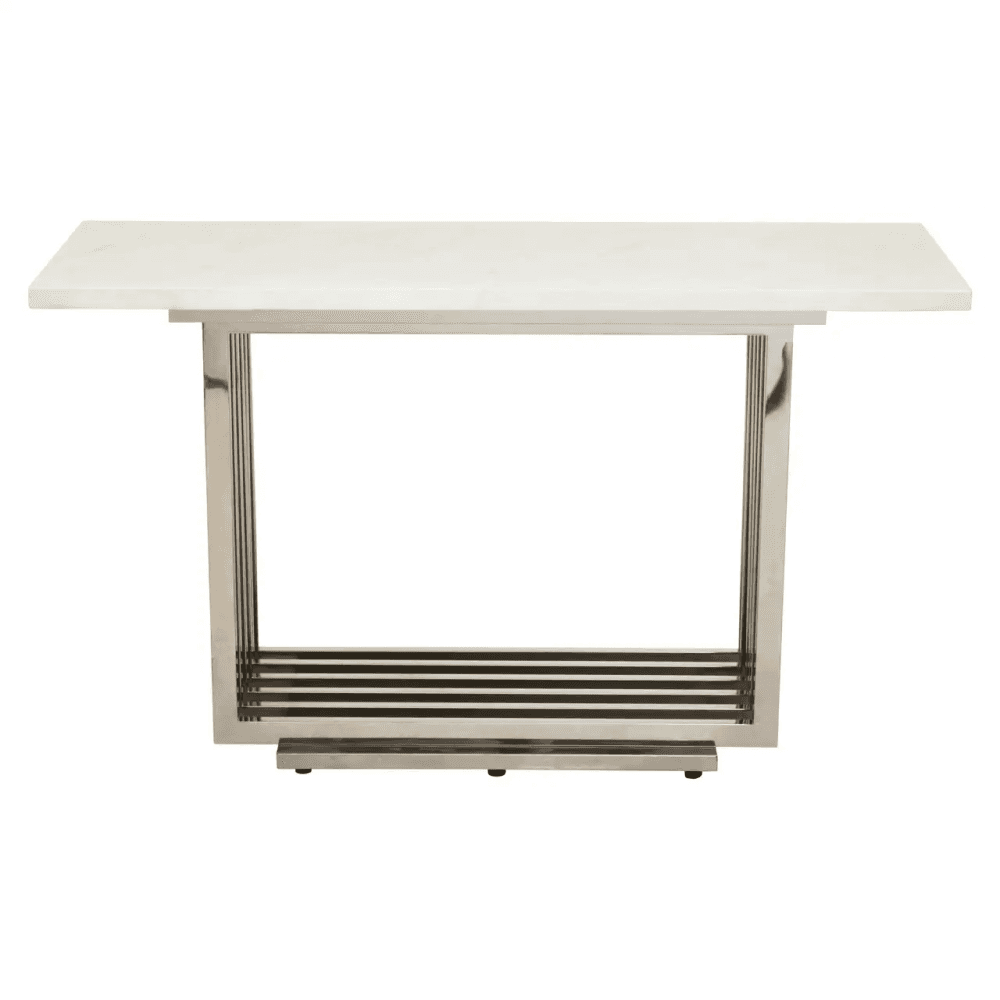 Elara White Marble Console Table