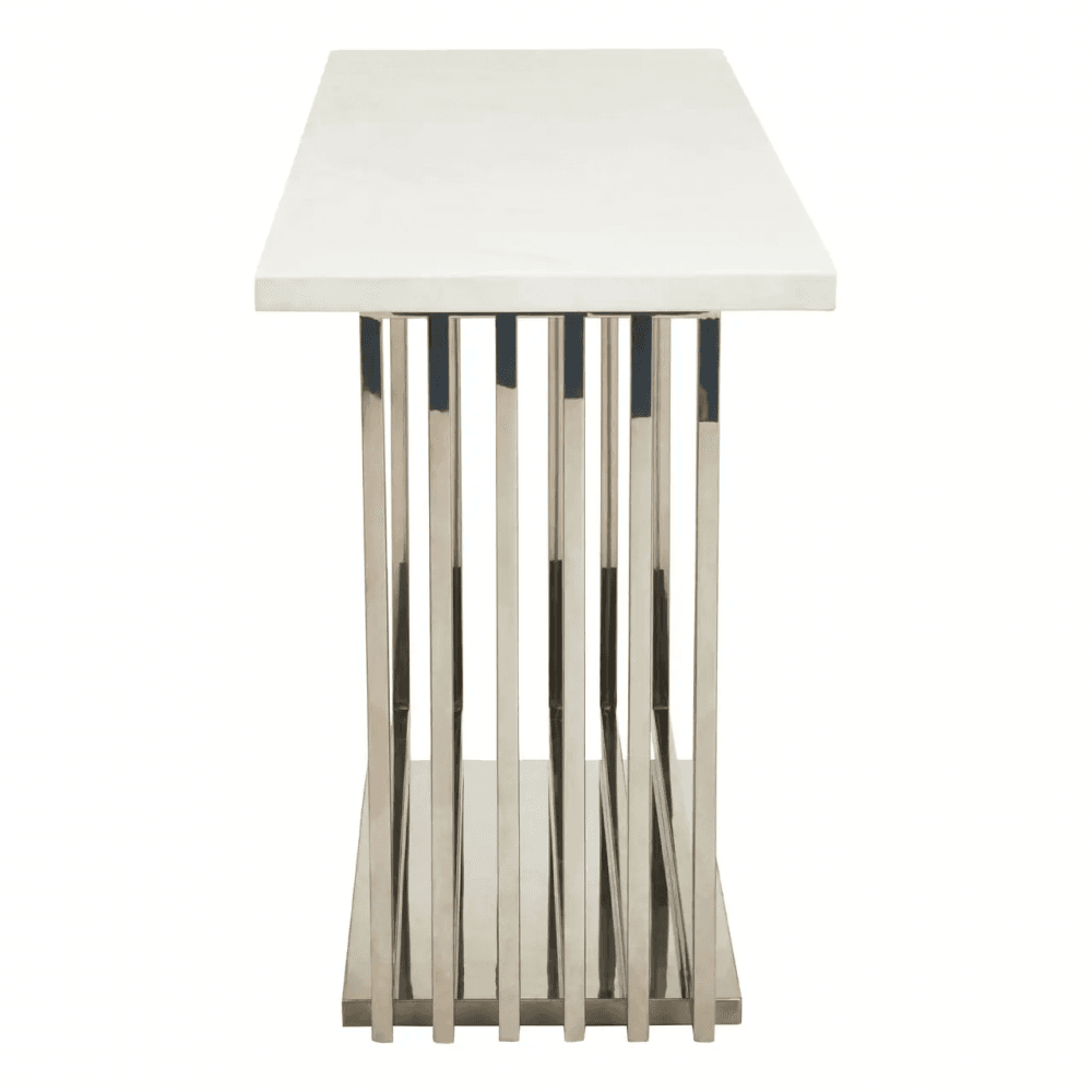 Elara White Marble Console Table