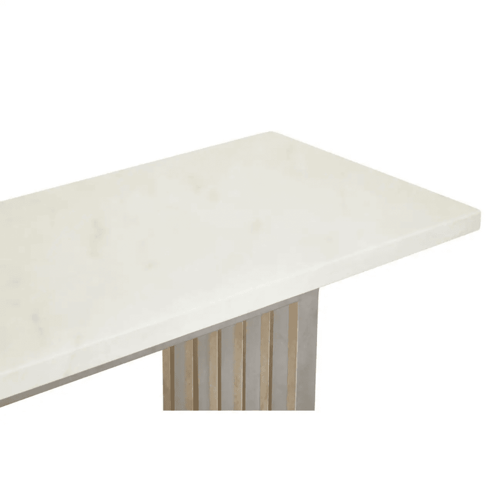 Elara White Marble Console Table