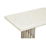 Elara White Marble Console Table