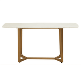 Elara White Marble Console Table With Brushed Gold Base