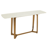 Elara White Marble Console Table With Brushed Gold Base