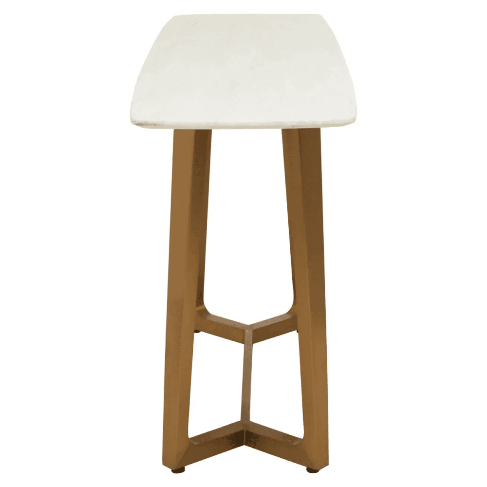Elara White Marble Console Table With Brushed Gold Base