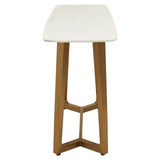 Elara White Marble Console Table With Brushed Gold Base