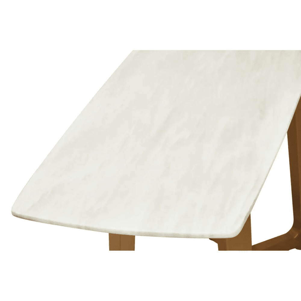 Elara White Marble Console Table With Brushed Gold Base