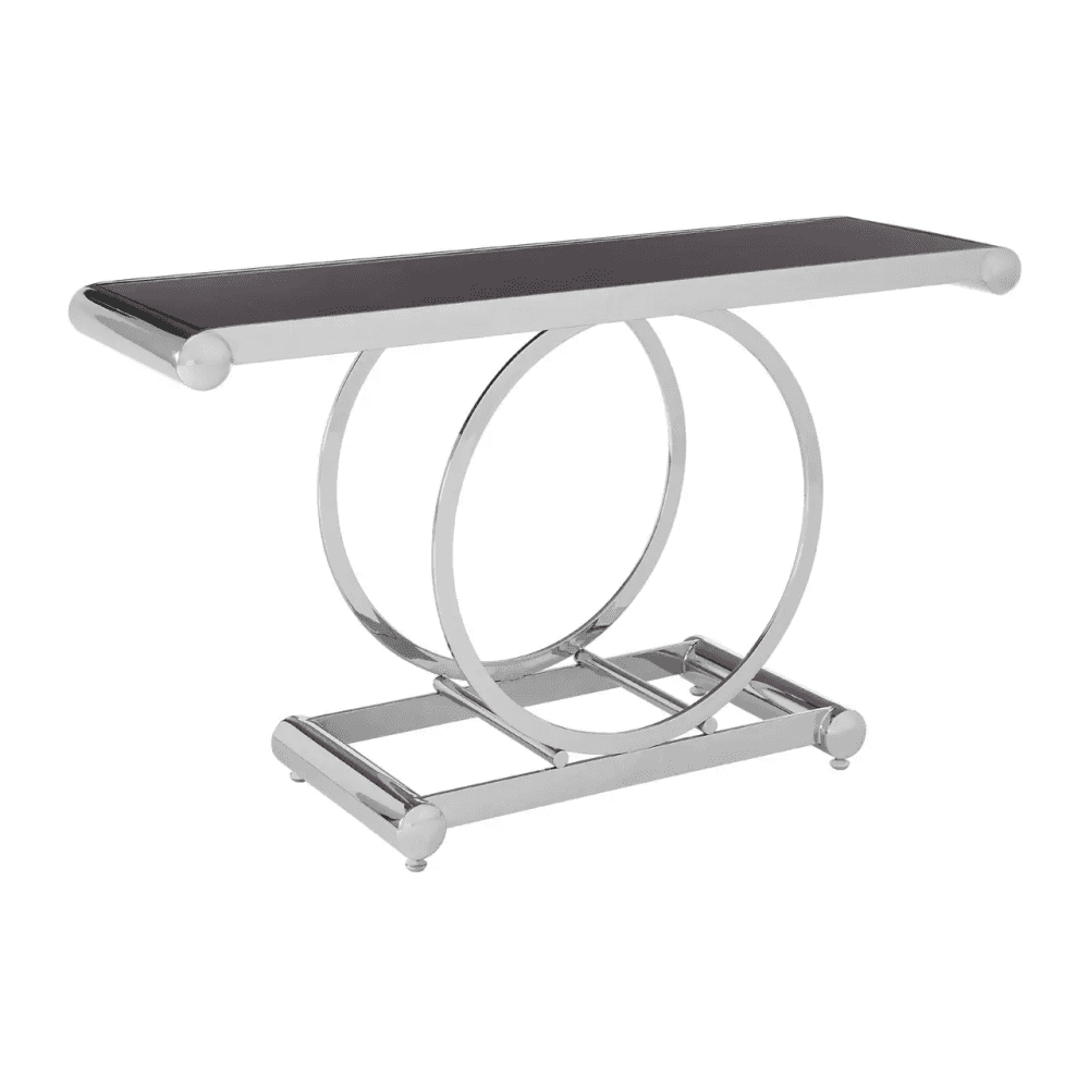 Kensington Black Glass Top Console Table