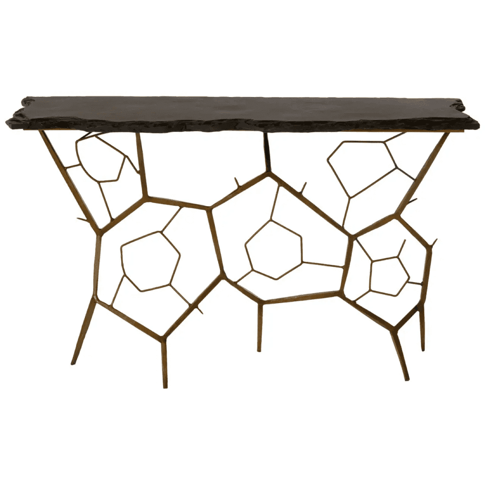 Kensington Black Stone Top Console Table