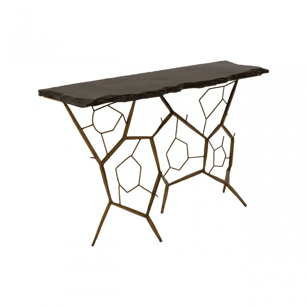 Kensington Black Stone Top Console Table