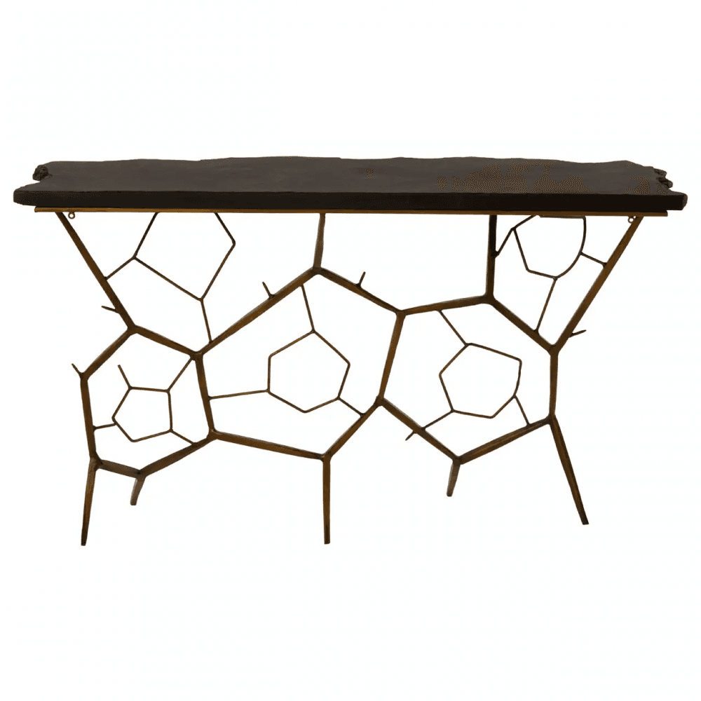 Kensington Black Stone Top Console Table