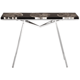 Sterling Black Resin/Silver Legs Console Table