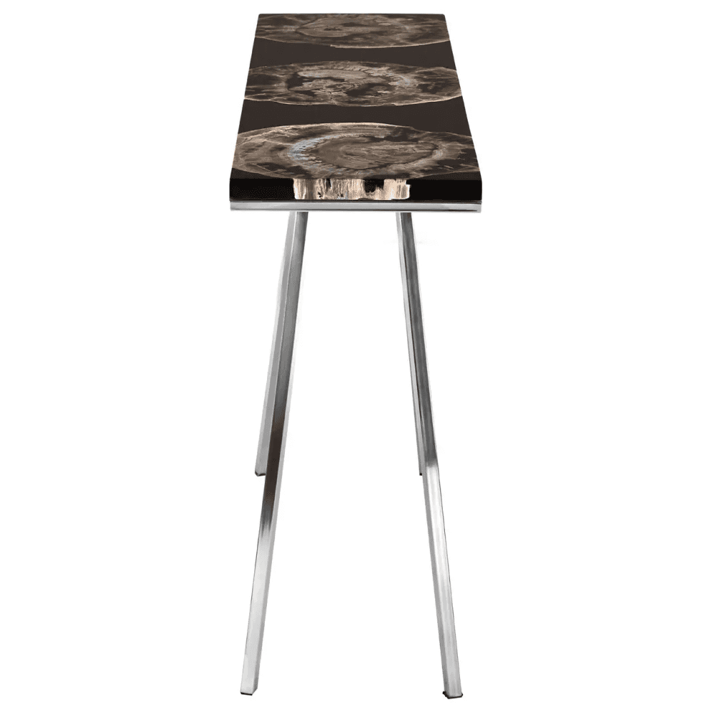 Sterling Black Resin/Silver Legs Console Table