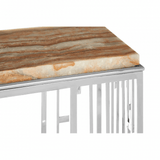 Sterling Console Table With Onyx Stone Top