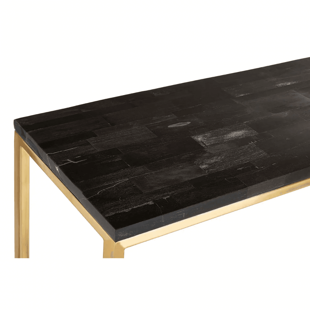 Sterling Dark Petrified Wood Console Table