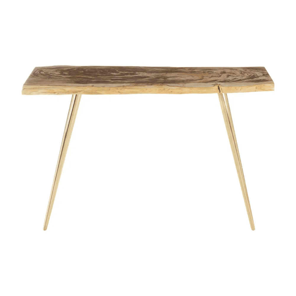 Sterling Petrified Wood Console Table