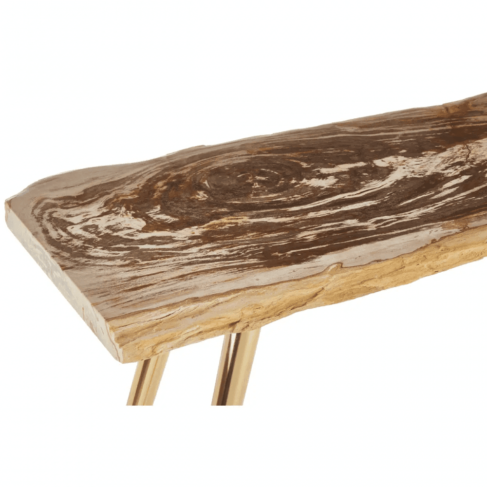 Sterling Petrified Wood Console Table