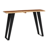 Valora Acacia Wood And Looped Iron Base Console Table