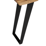 Valora Acacia Wood And Looped Iron Base Console Table