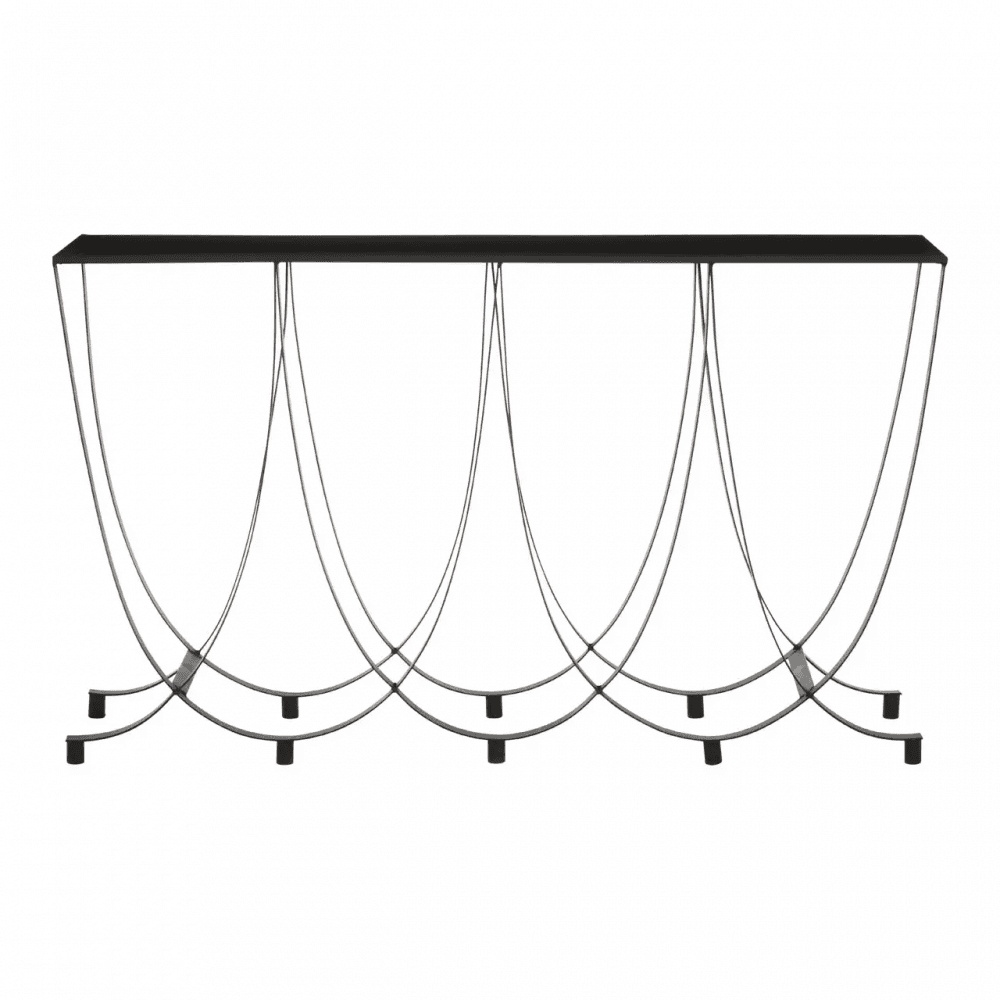 Edge Black Glass Console Table