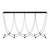Edge Black Glass Console Table