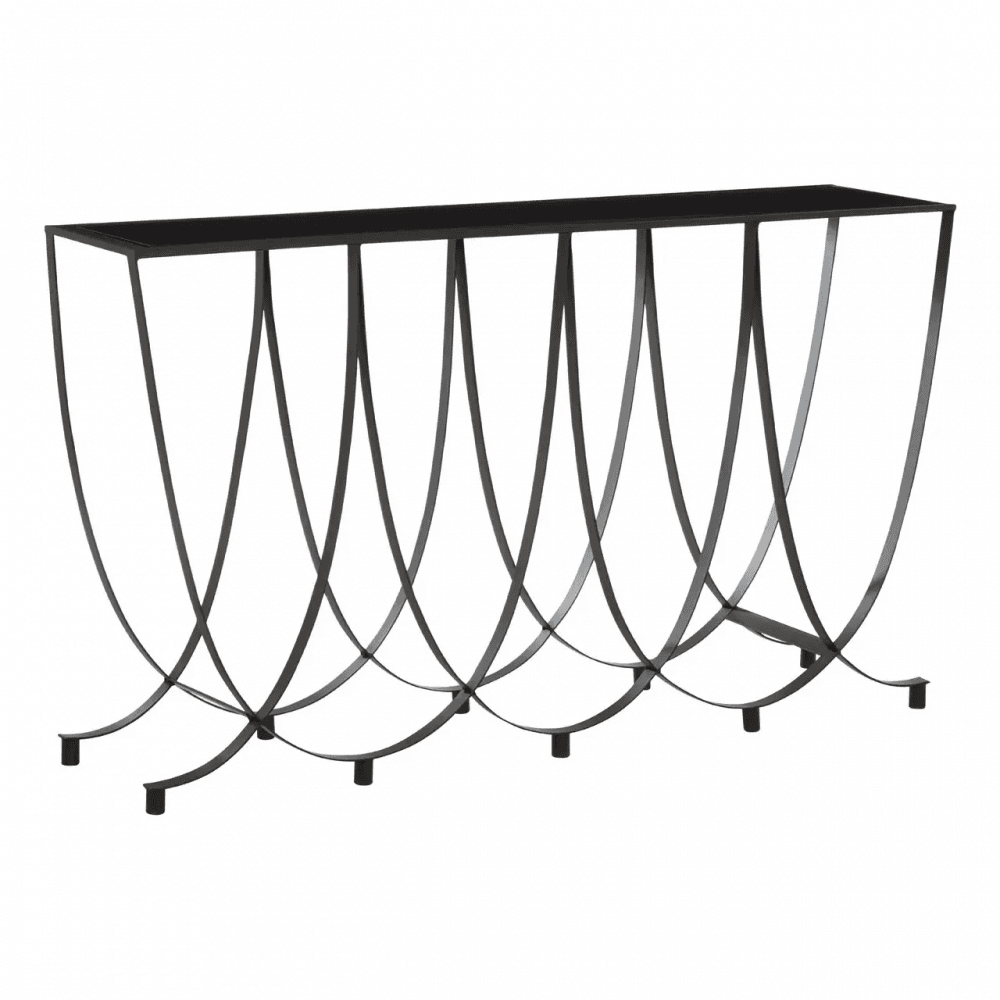 Edge Black Glass Console Table