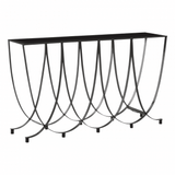 Edge Black Glass Console Table