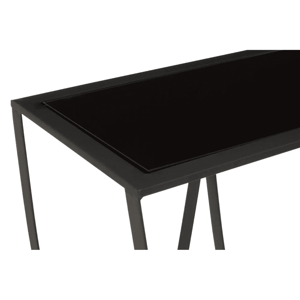 Edge Black Glass Console Table
