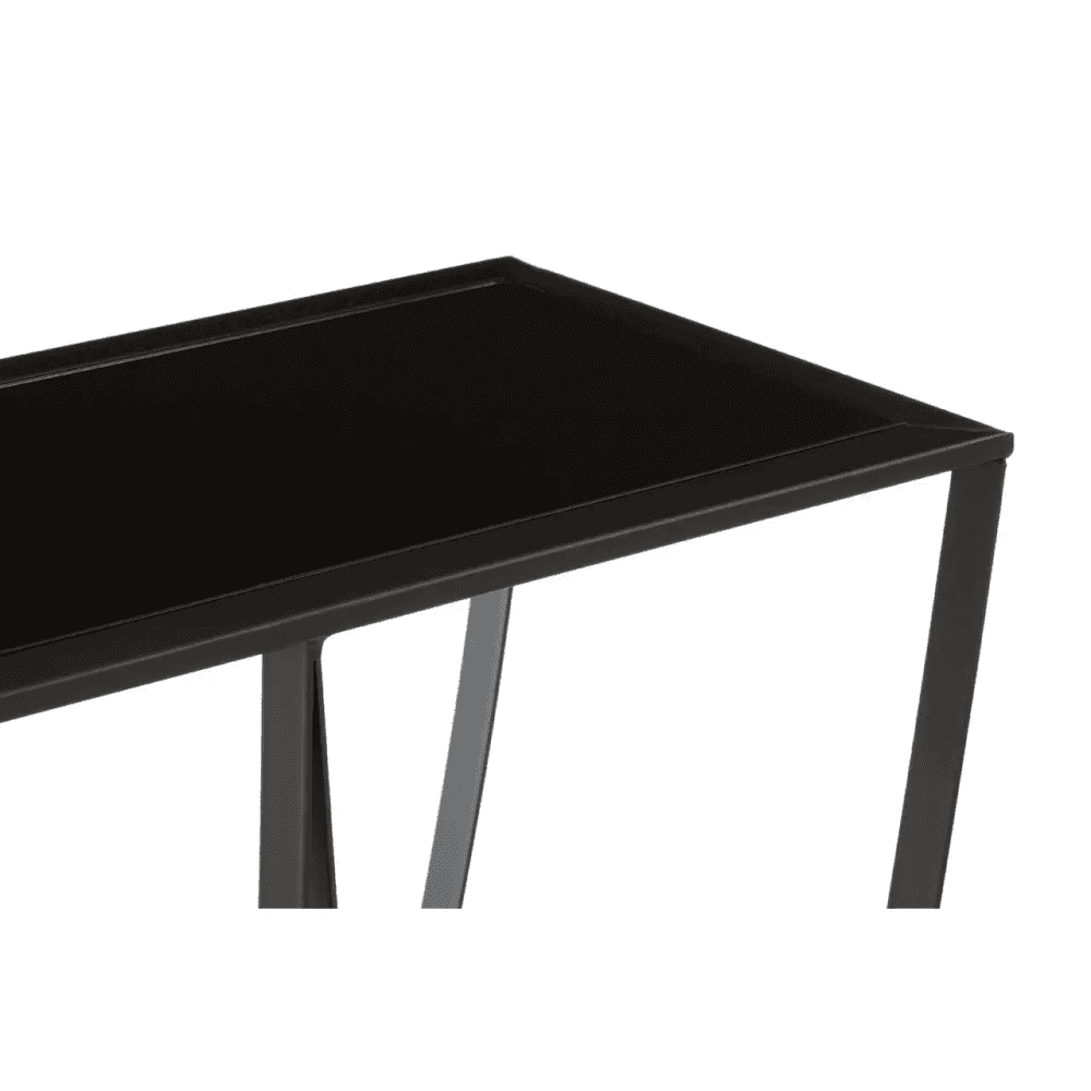 Edge Black Glass Console Table