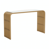 Vero Matte Gold Slatted Console Table