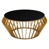 Hadley Black and Gold Circular Coffee Table