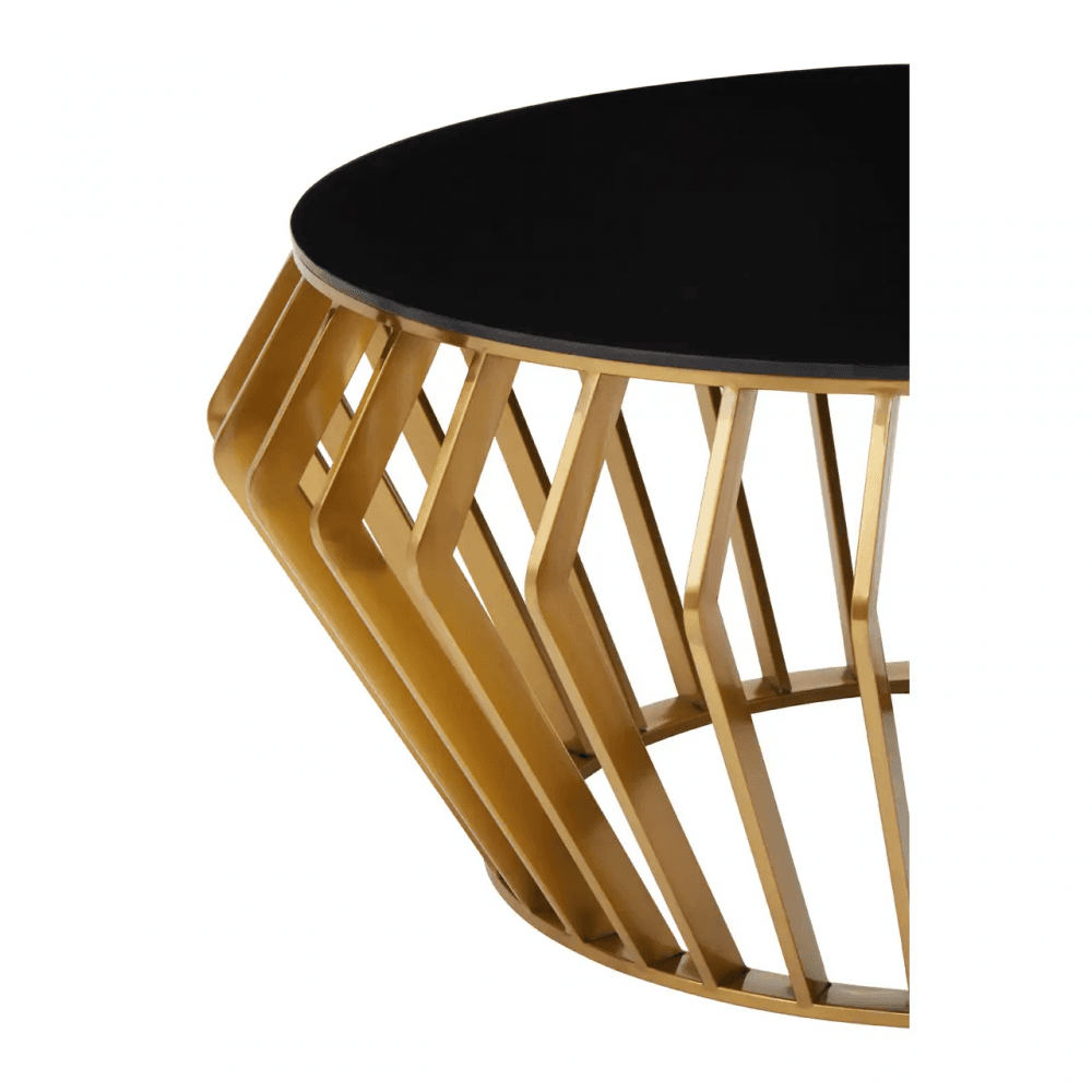 Hadley Black and Gold Circular Coffee Table