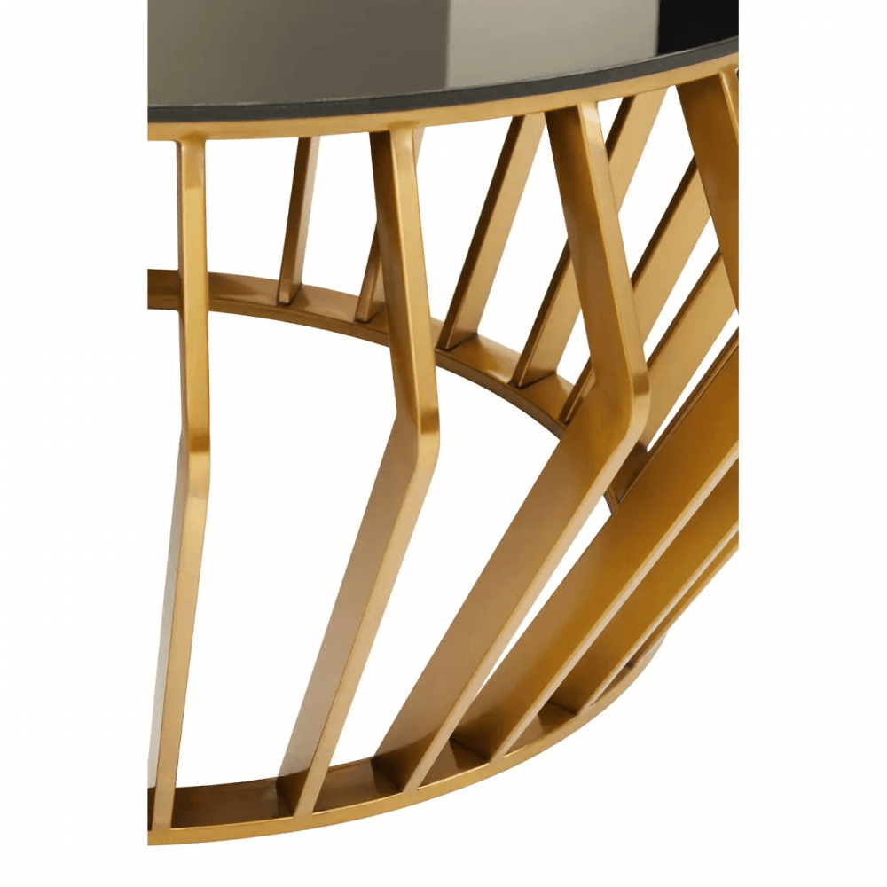 Hadley Black and Gold Circular Coffee Table