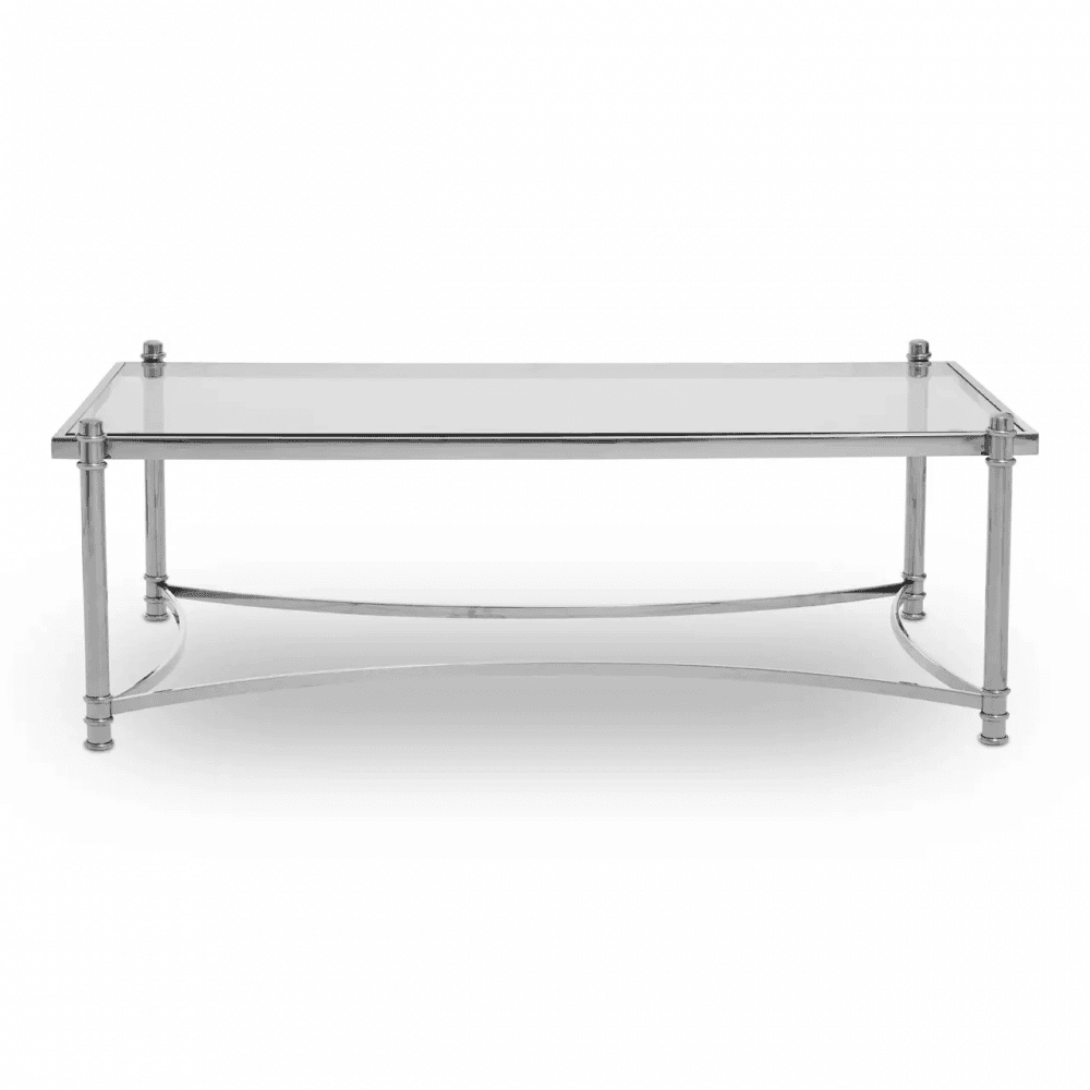 Hadley Clear and Silver Coffee Table