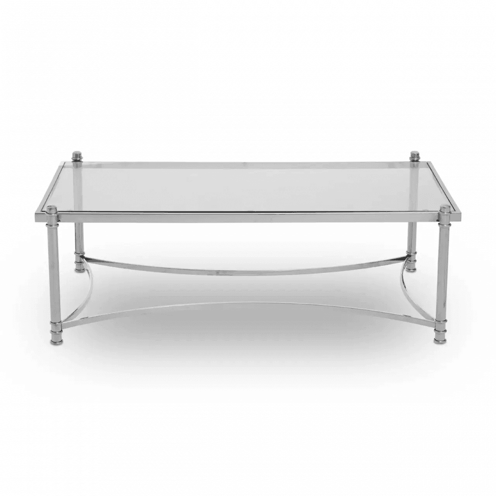 Hadley Clear and Silver Coffee Table