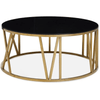 Elara Coffee Table With Gold Finish Frame