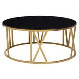 Elara Coffee Table With Gold Finish Frame