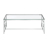 Inspire Clear Glass Silver Base Coffee Table