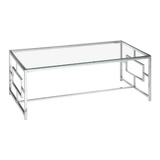 Inspire Clear Glass Silver Base Coffee Table