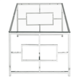 Inspire Clear Glass Silver Base Coffee Table